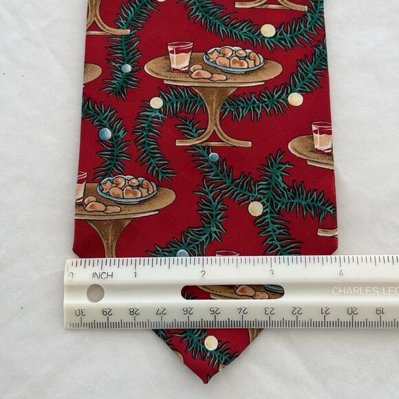 RARE Wembley Silk Tie Santa's Cookies Christmas Necktie - Picture 3 of 5